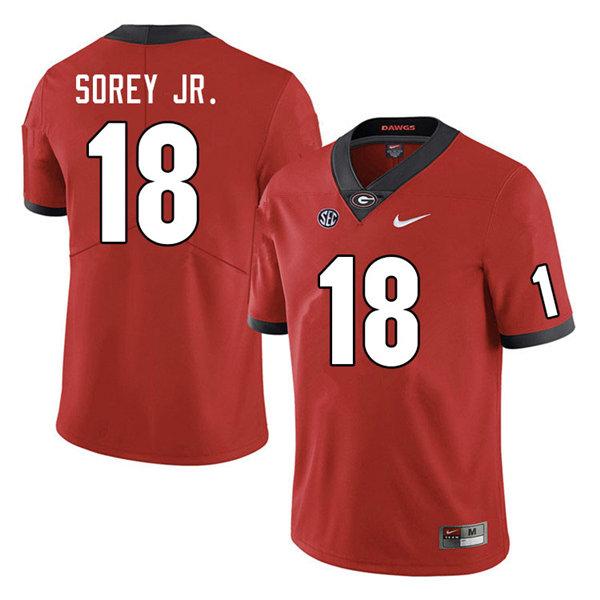 Georgia Bulldogs #18 Xavian Sorey Jr. Game College Football Jersey Stiched