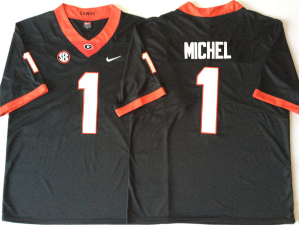 Georgia Bulldogs #1 Sony Michel College Football Jersey Stitched