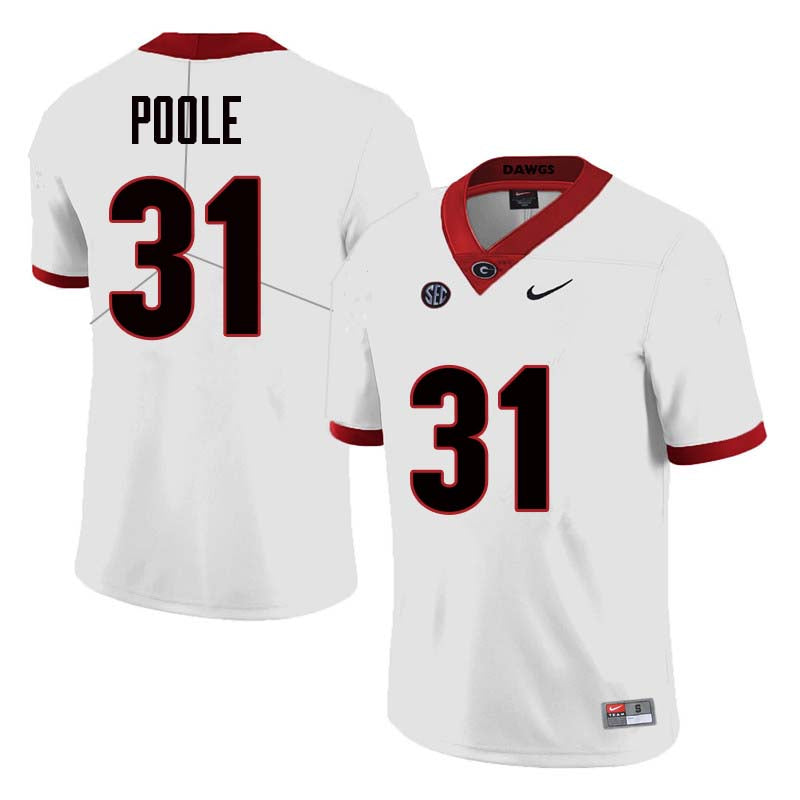 Georgia Bulldogs #31 William Poole College Football Jersey Stitched