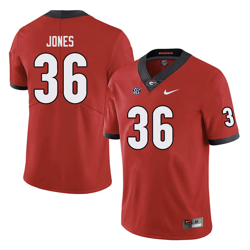 Georgia Bulldogs #36 Garrett Jones Football Jersey Stitched