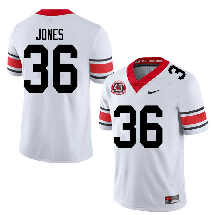 Georgia Bulldogs #36 Garrett Jones Football Jersey Stitched