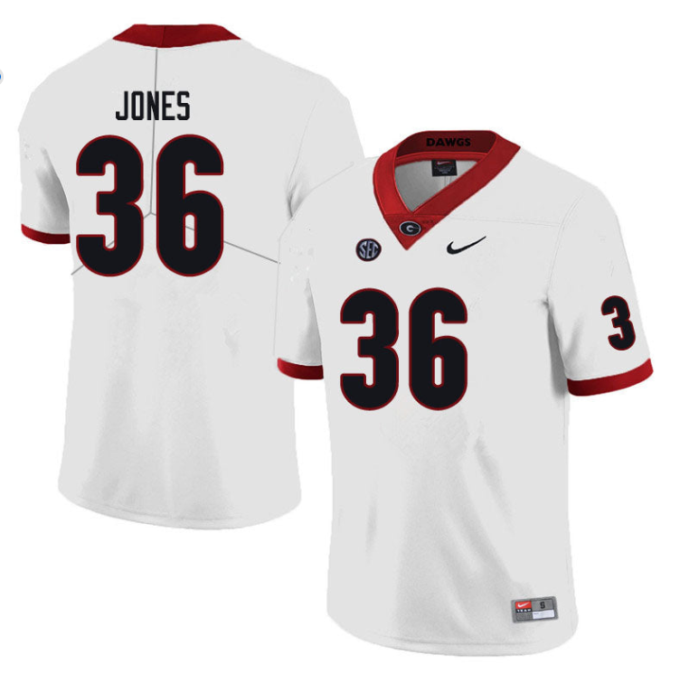 Georgia Bulldogs #36 Garrett Jones Football Jersey Stitched