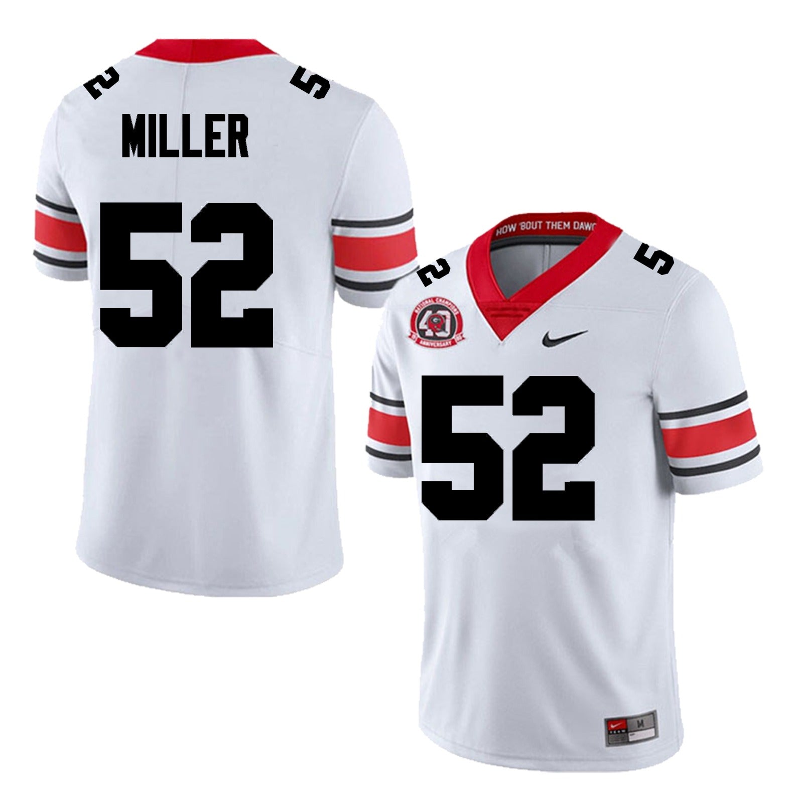 Georgia Bulldogs #52 Christen Miller Football Jersey Stitched