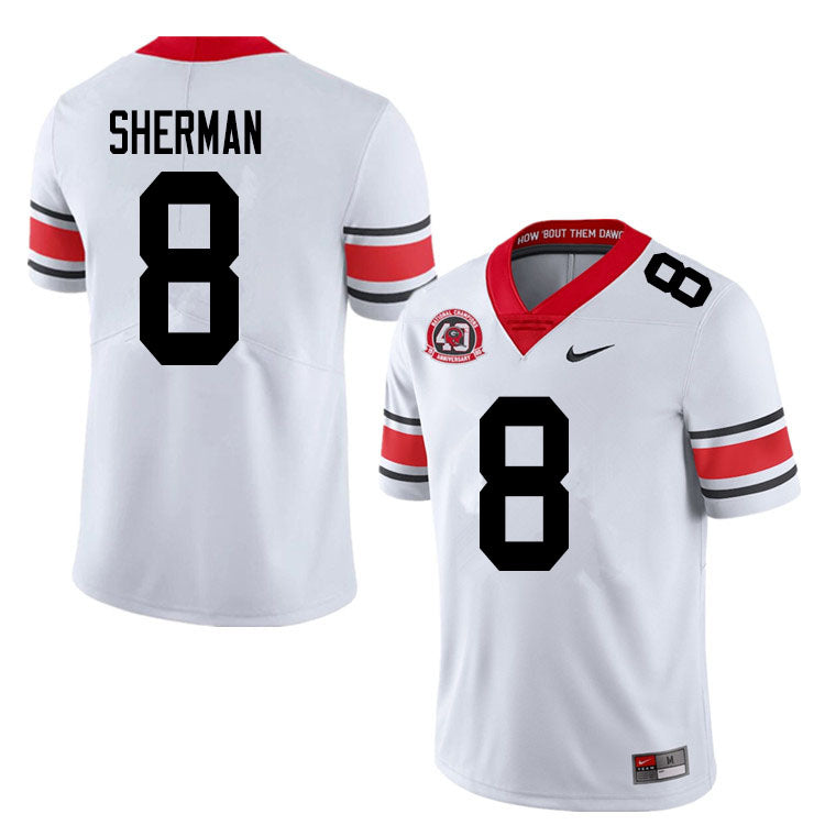 Georgia Bulldogs #8 MJ Sherman College Football Jersey Stitched