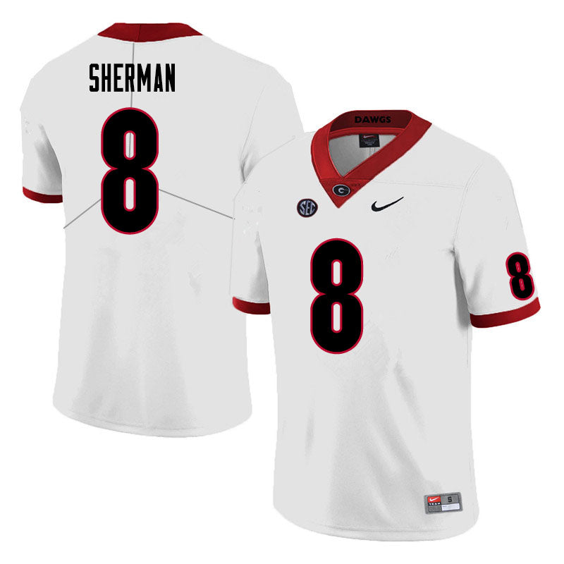Georgia Bulldogs #8 MJ Sherman College Football Jersey Stitched