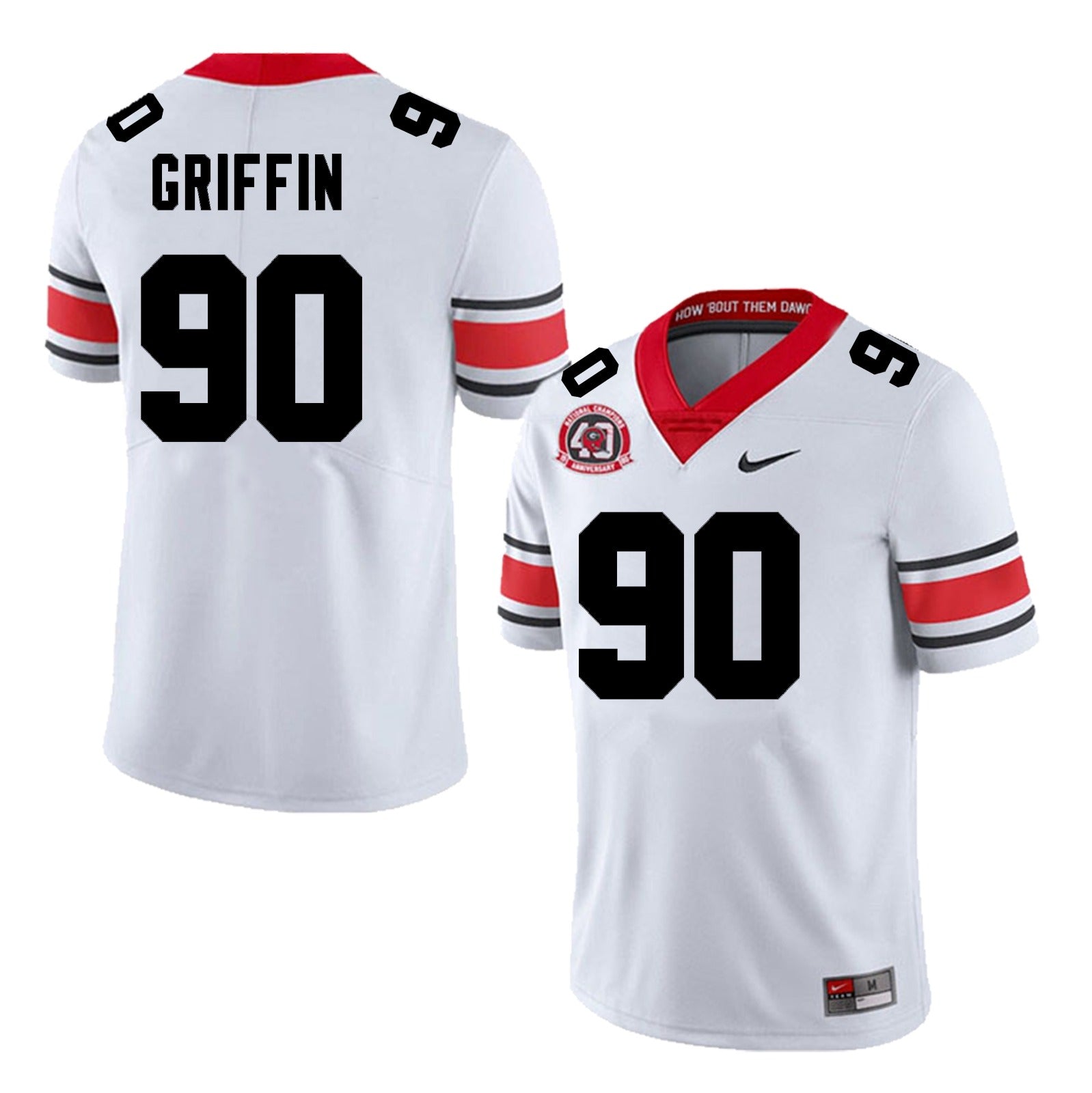 Georgia Bulldogs #90 Elijah Griffin Football Jersey Stitched