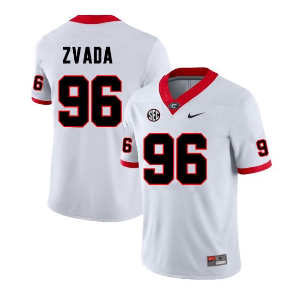 Georgia Bulldogs #96 Dominic Zvada Football Jersey Stitched