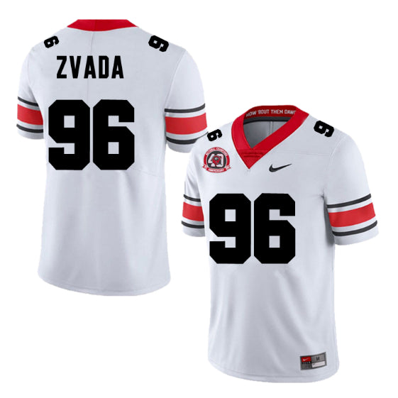 Georgia Bulldogs #96 Dominic Zvada Football Jersey Stitched
