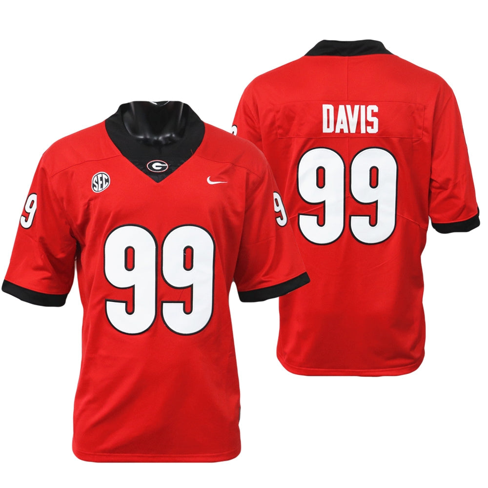 Georgia Bulldogs #99 Jordan Davis Football Jersey Stitched