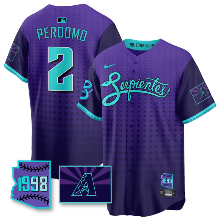 Geraldo Perdomo Jersey #2 Arizona Diamondbacks Serpientes City Connect Stitched