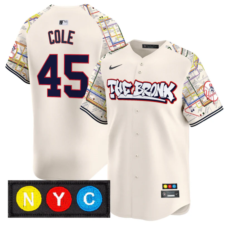 Gerrit Cole Jersey #45 New York Yankees The Bronx Subway Style Premier Stitched