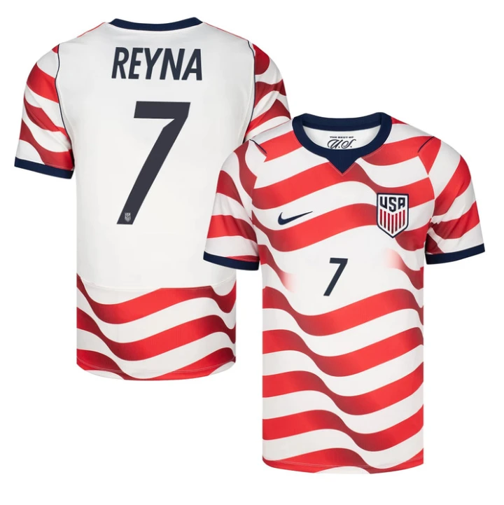 Gio Reyna Jersey #7 USMNT 2026 World Cup Match Stitched Stripes Soccer