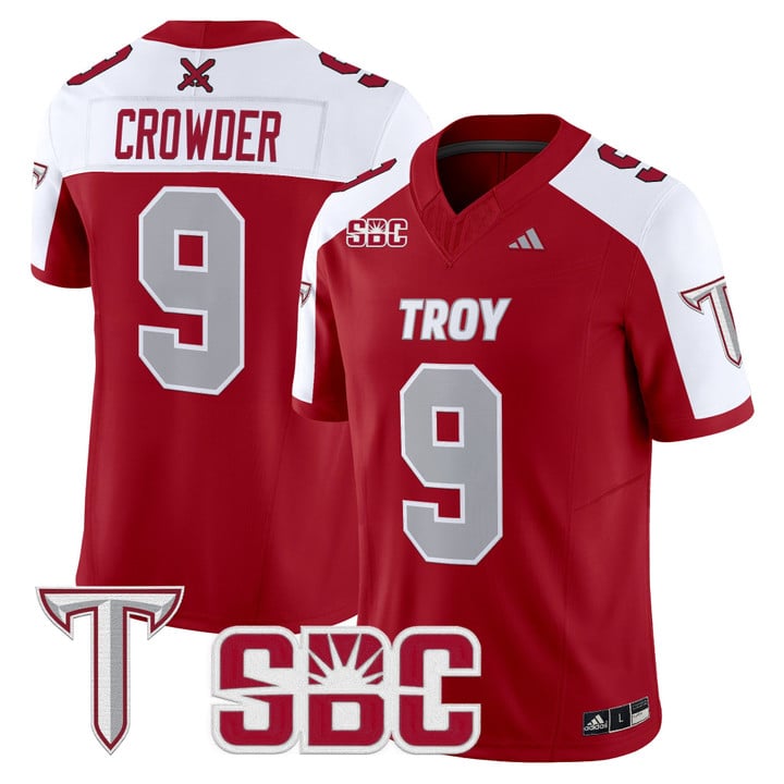 Goose Crowder Jersey #9 Troy Trojans 2025 Vapor Limited Stitched Black Alter