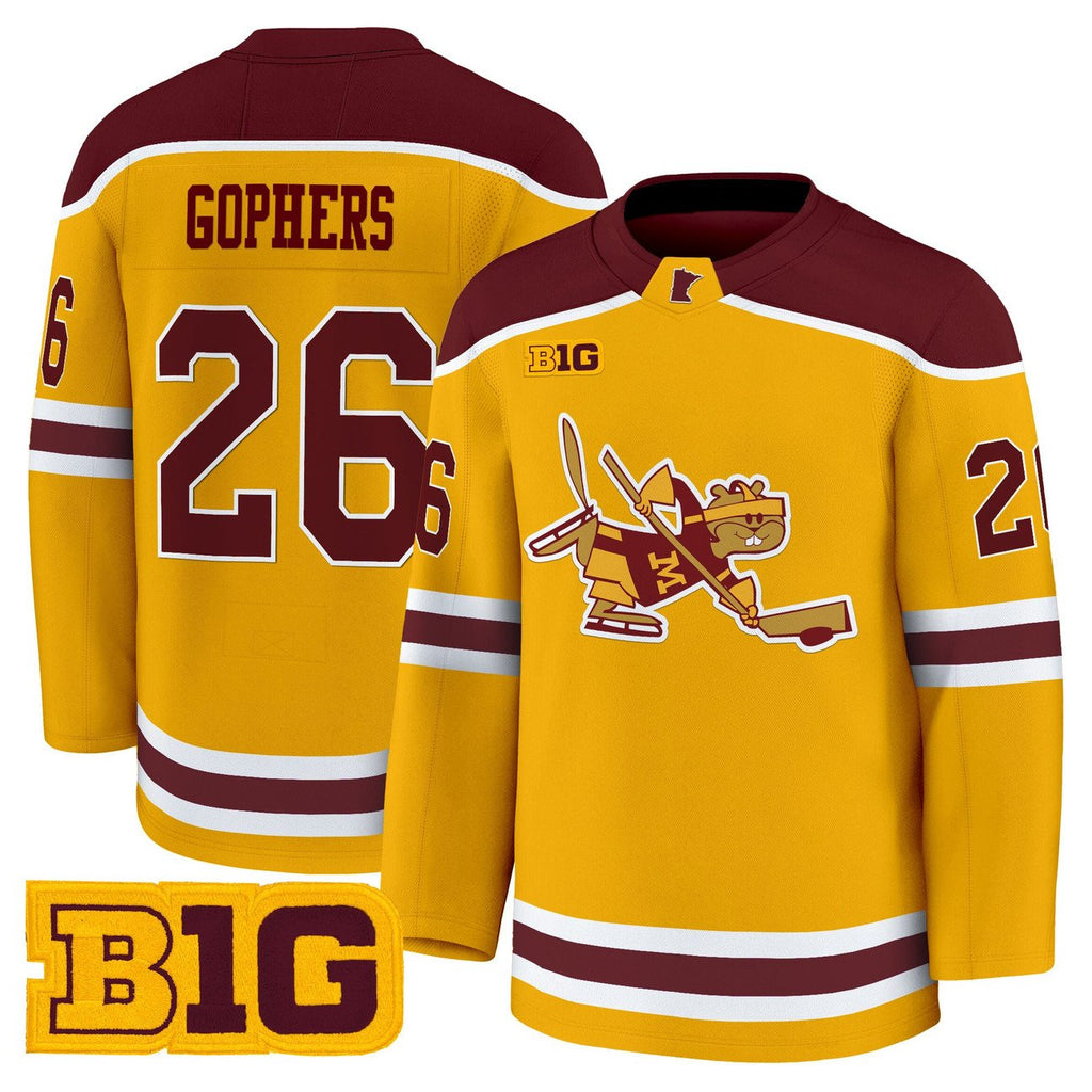 Gophers Jersey #26 Minnesota Golden Gophers 2025-26 Premium Stitched Gold