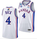 Gradey Dick Jersey Kansas Jayhawks College Basketball 2023 NCAA March Madness White #4