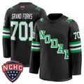 Grand Forks Jersey #701 North Dakota Fighting Hawks 2025-26 Stitched Black