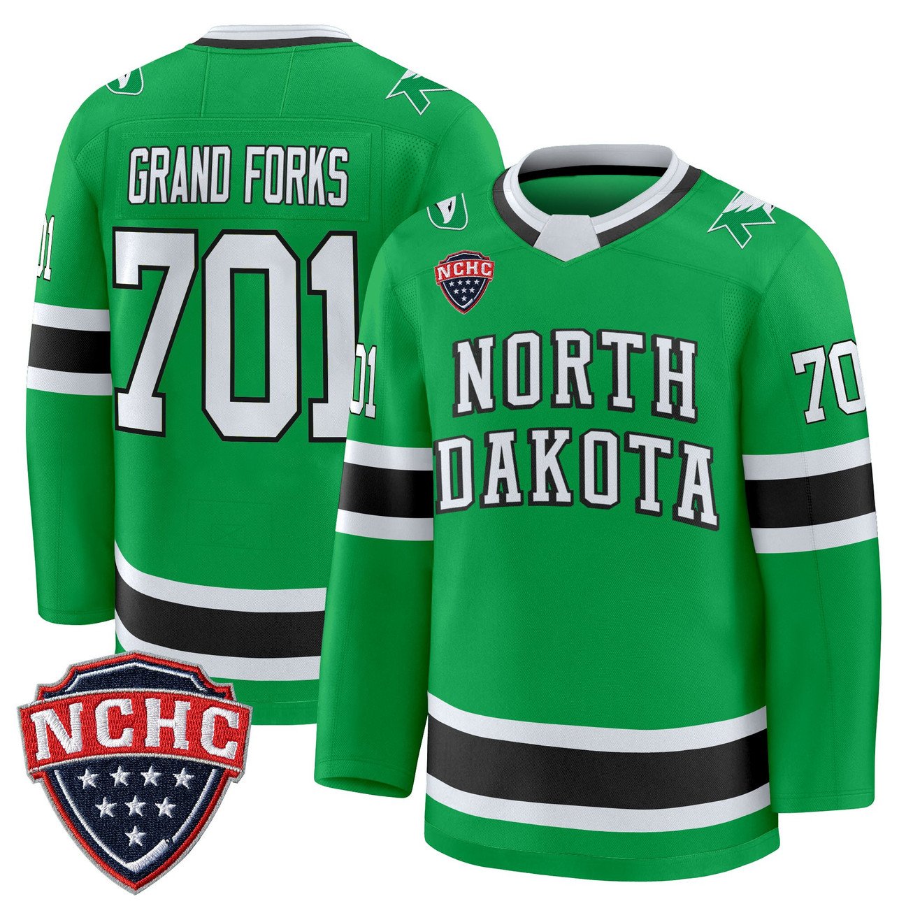 Grand Forks Jersey #701 North Dakota Fighting Hawks 2025-26 Stitched Black
