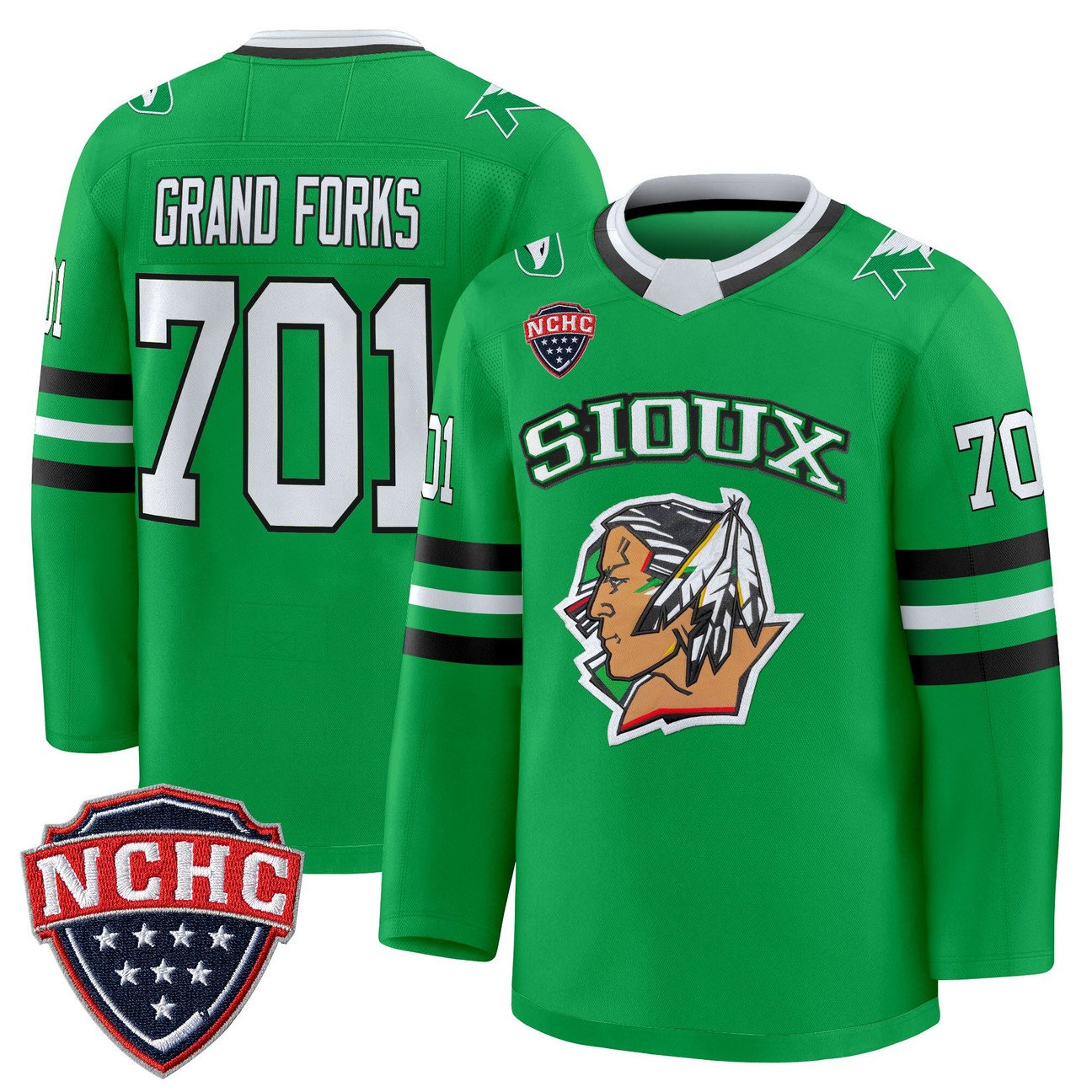 Grand Forks Jersey #701 North Dakota Fighting Hawks 2025-26 Stitched Black