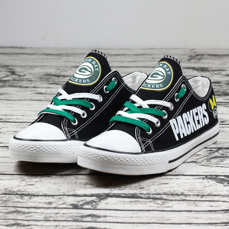 Green Bay Packers Low Top Canvas Sport Sneakers Shoes For Men Women Fans