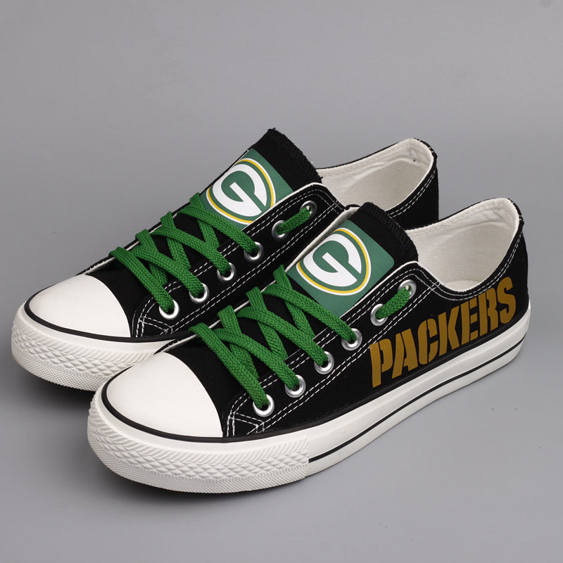 Green Bay Packers Low Top Canvas Sport Sneakers Shoes For Men Women Fans
