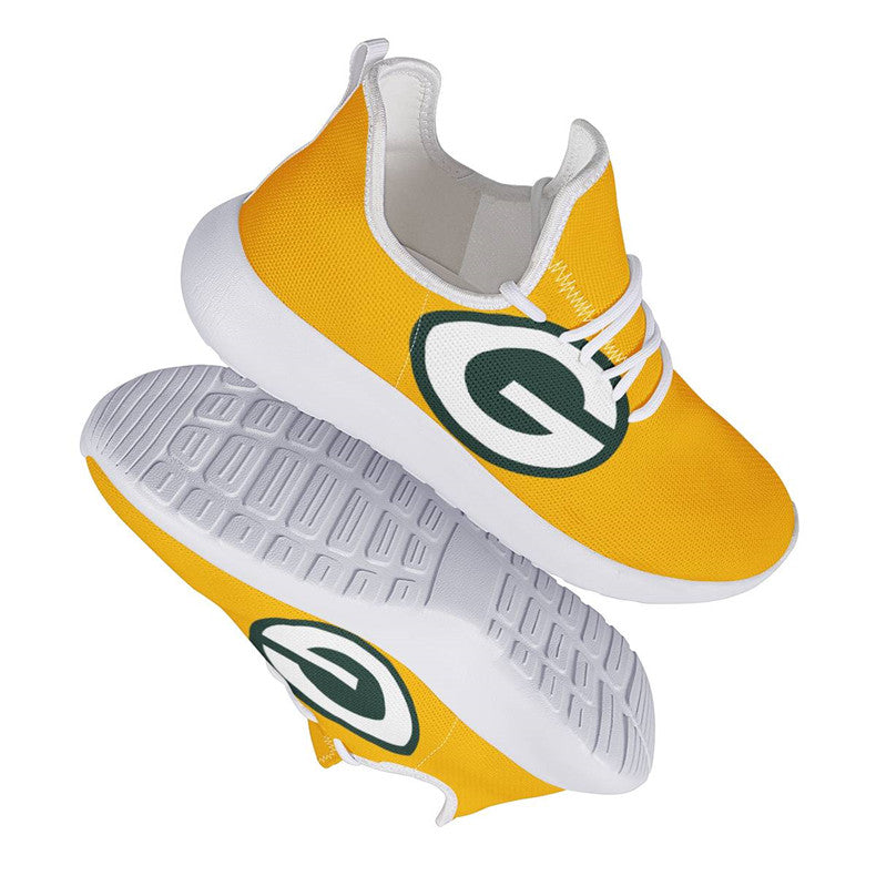Green Bay Packers Yellow Team Logo Limited Sneaker Shoes For Men Women Fans