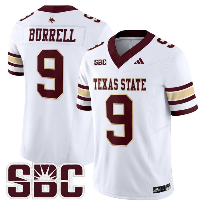 Greg Burrell Jersey #9 Texas State Bobcats 2025 Limited Stitched