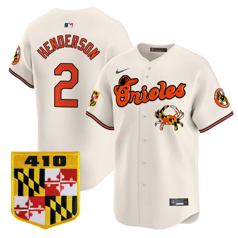 Gunnar Henderson Jersey #2 Baltimore Orioles 410 & Chesapeake Crab Patch Limited Stitched