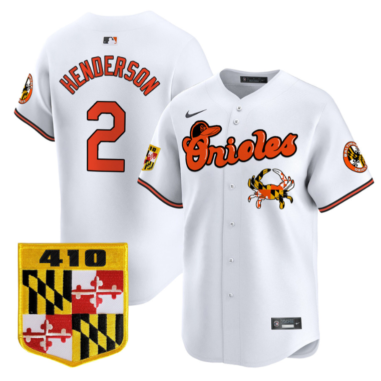 Gunnar Henderson Jersey #2 Baltimore Orioles 410 & Chesapeake Crab Patch Limited Stitched