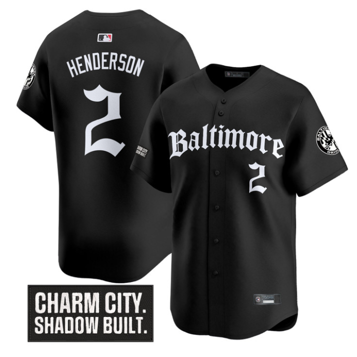 Gunnar Henderson Jersey #2 Baltimore Orioles Gothic Harbor Edition