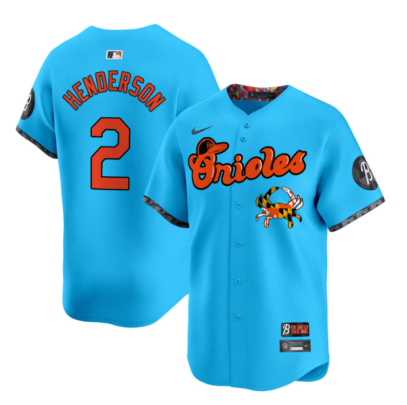 Gunnar Henderson Jersey #2 Baltimore Orioles 410 & Chesapeake Crab Patch Limited Stitched