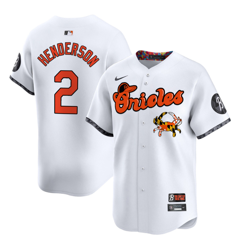 Gunnar Henderson Jersey #2 Baltimore Orioles 410 & Chesapeake Crab Patch Limited Stitched