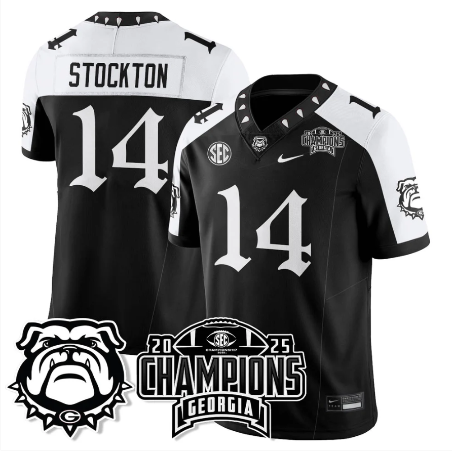 Gunner Stockton Jersey #14 Georgia Bulldogs Gothic SEC Football Champions