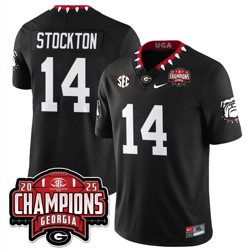 Gunner Stockton Jersey #14 Georgia Bulldogs SEC Champions Patch Stitched