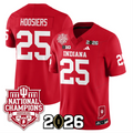 Hoosiers Jersey #25 Indiana Hoosiers 2025 National Champions Stitched Red