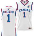 Hunter Dickinson Jersey #1 Kansas Jayhawks NIL College Basketball Lightweight White