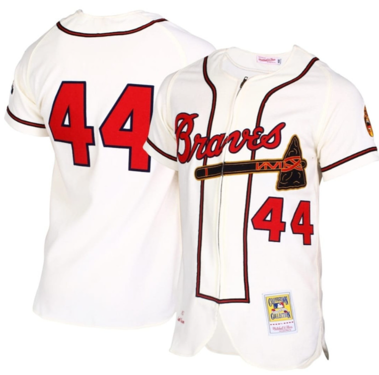 Hank Aaron Jersey #44 Atlanta Braves 404 & The Big Peach Premier Limited Stitched