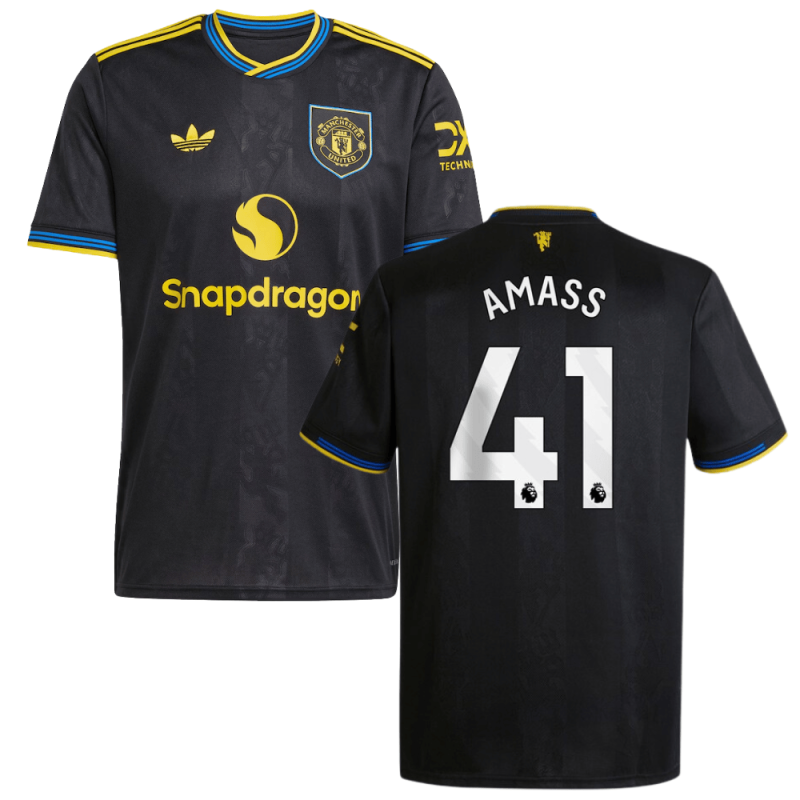 Harry Amass 41 Manchester United 2025-26 Third Match Jersey – Black