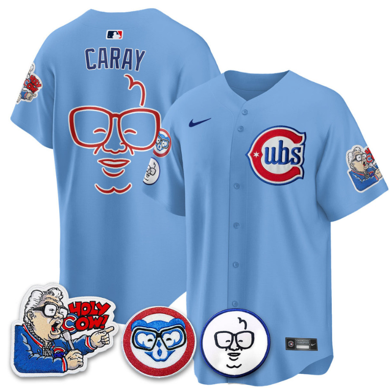 Harry Caray Jersey Chicago Cubs Harry Caray Holy Cow Patch Premier Limited Stitched