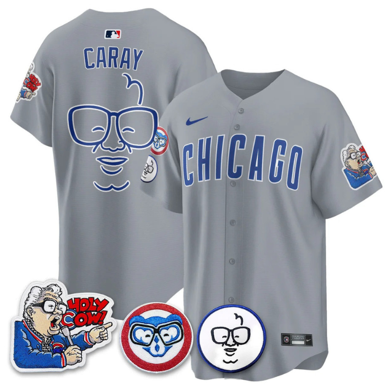 Harry Caray Jersey Chicago Cubs Harry Caray Holy Cow Patch Premier Limited Stitched