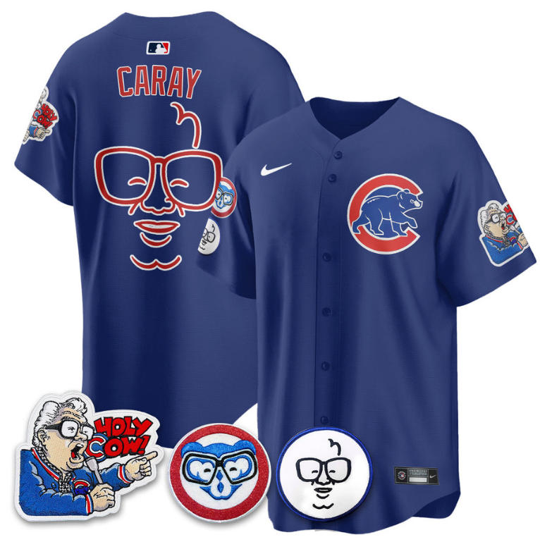 Harry Caray Jersey Chicago Cubs Harry Caray Holy Cow Patch Premier Limited Stitched