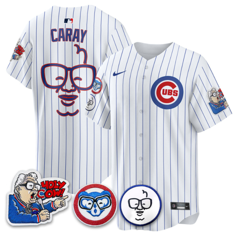 Harry Caray Jersey Chicago Cubs Harry Caray Holy Cow Patch Premier Limited Stitched
