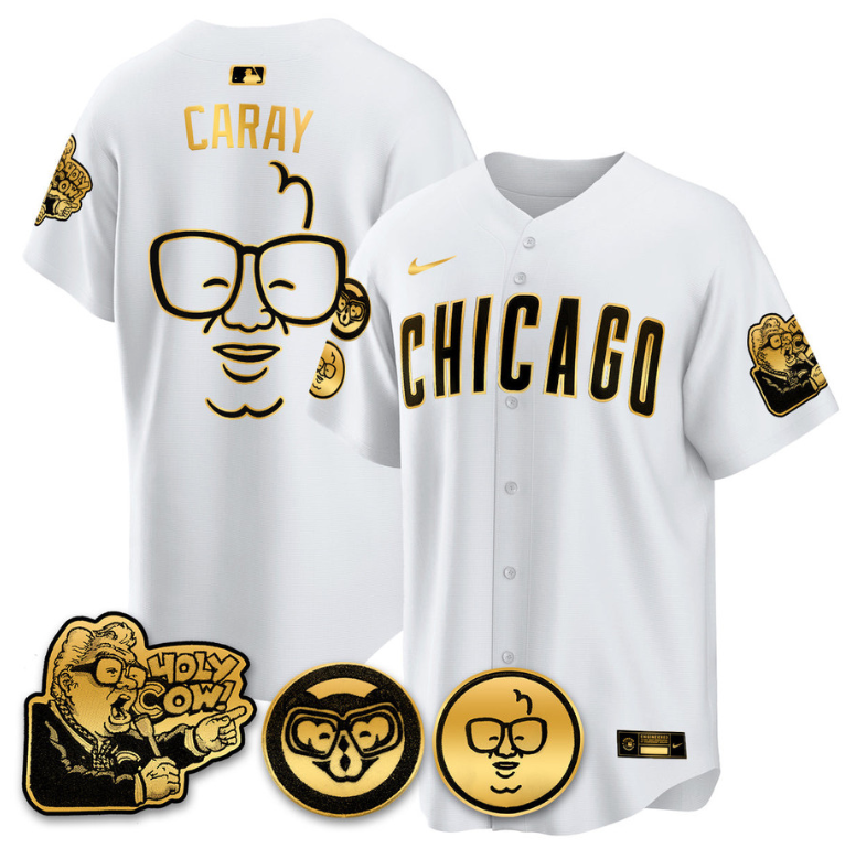 Harry Caray Jersey Chicago Cubs Harry Caray Holy Cow Patch Premier Limited Stitched