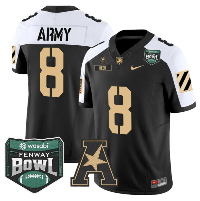 Hayden Reed Jersey #8 Army Black Knights 2025 Fenway Bowl Stitched