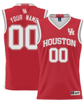 Houston Cougars Basketball Custom Red Jersey - All Stitched
