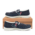 Houston Texans Navy Team Name Logo Canvas Sneaker Shoes For Men Women Fans
