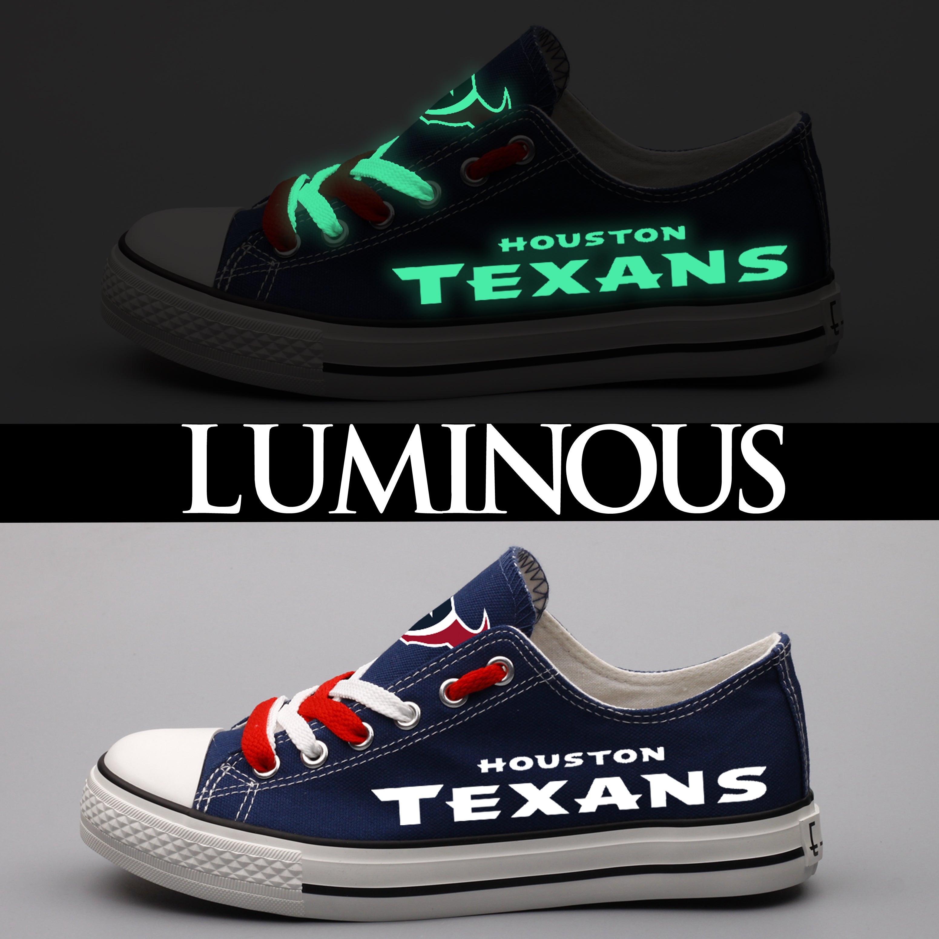 Houston Texans Low Top Canvas Sport Sneakers Shoes For Men Women Fans