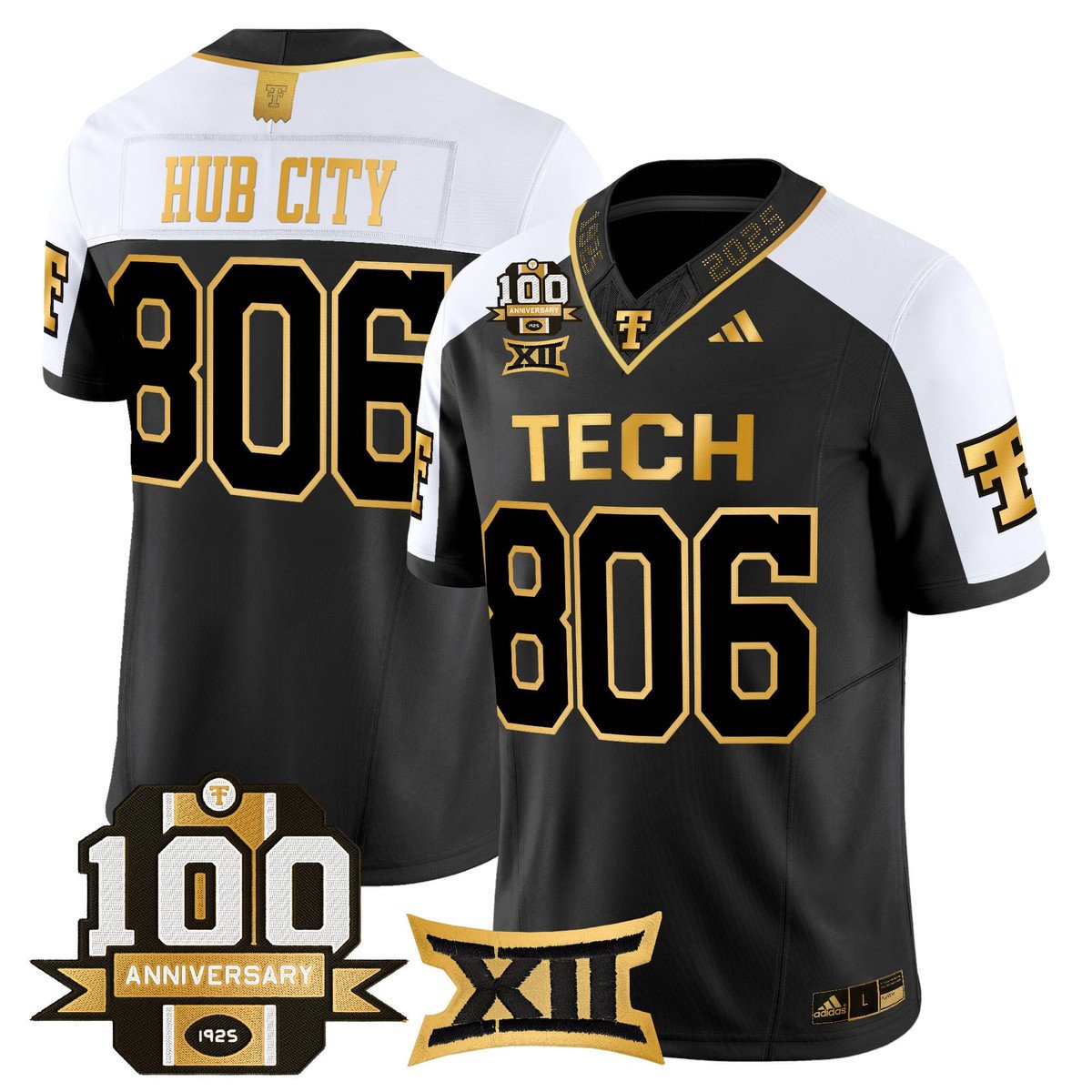 Hub City Jersey #806 Texas Tech 2025 100th Anniversary Stitched