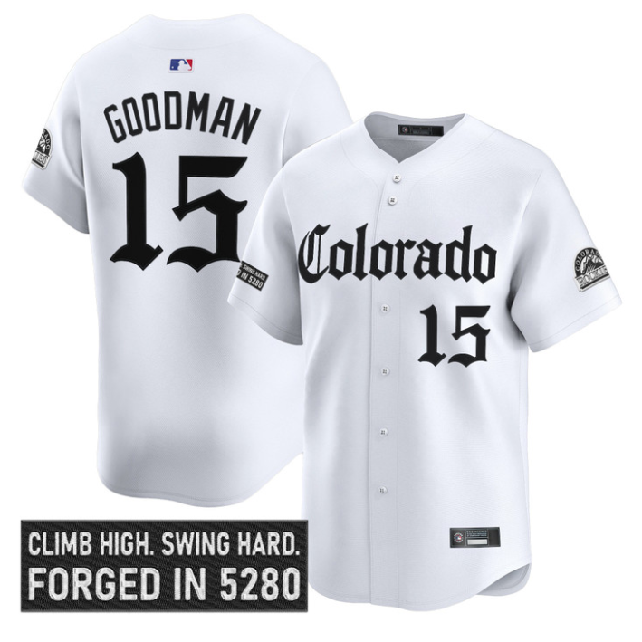 Hunter Goodman Jersey #15 Colorado Rockies Gothic Mile High Shadows