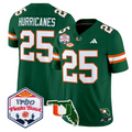 Hurricanes Jersey #25 Miami Hurricanes 2026 Fiesta Bowl Florida Green