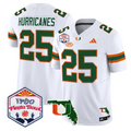 Hurricanes Jersey #25 Miami Hurricanes 2026 Fiesta Bowl Florida White